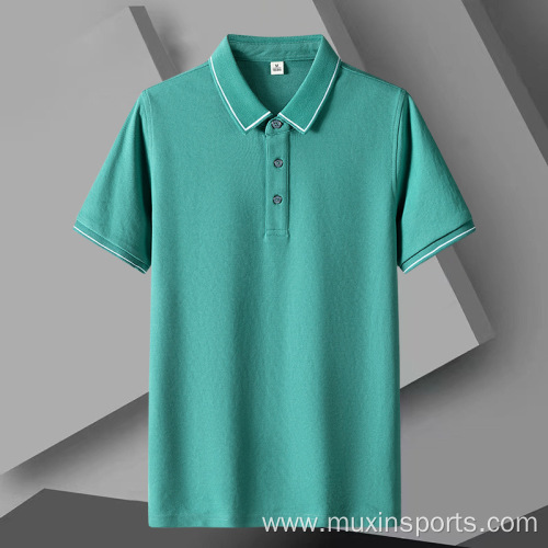 Thin Cotton Men's Short-sleeved T-shirt Lapel